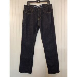 NEW Mossimo Mens Straight Leg Jeans Dark Indigo Blue Denim W34 L32 Cotton